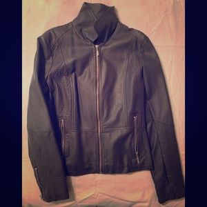 Dark Gray vegan leather coat